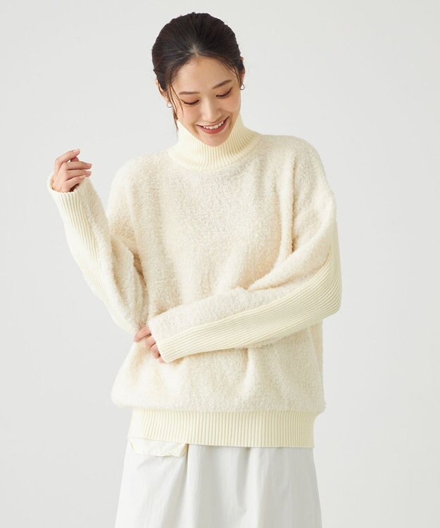 SHARE PARK LADIES プードルタートルニット アイボリー系