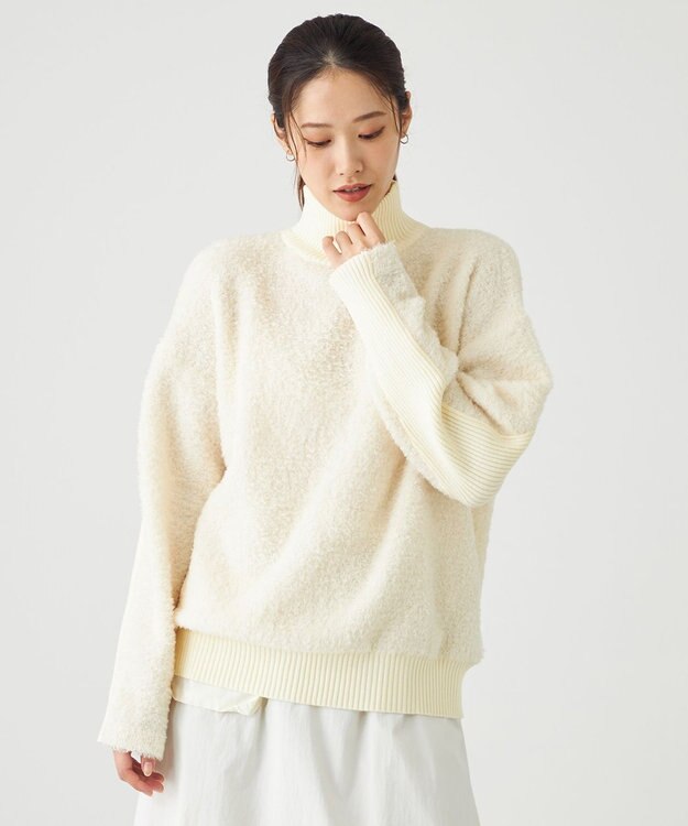 SHARE PARK LADIES プードルタートルニット アイボリー系