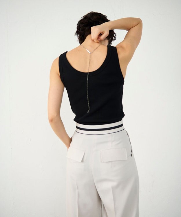 GRACE CONTINENTAL テレコノースリーブ ブラック