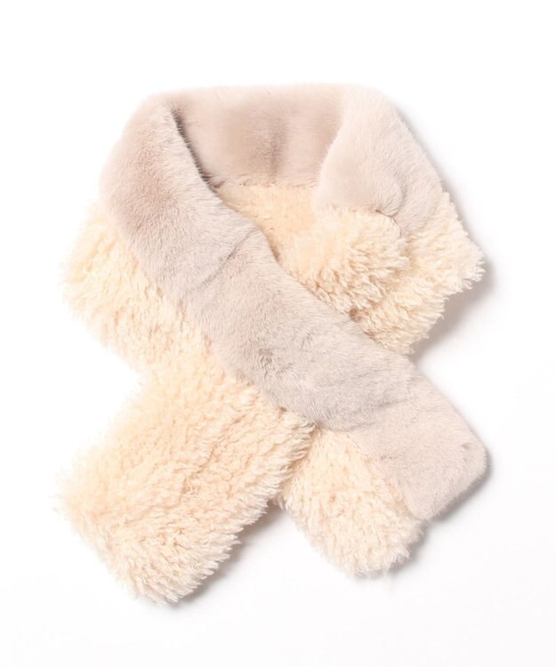 UNBILLION カシュネ cache nez / フェイクファーボアマフラー アイボリー