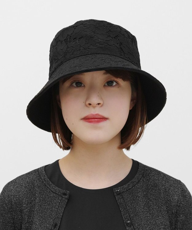 TOCCA 【リバーシブル・洗える】INSIDE LACE BUCKET HAT バケットハット ブラック系