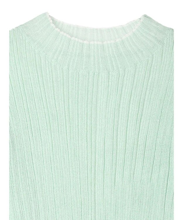 earth music&ecology シアー配色リブプルオーバー Green