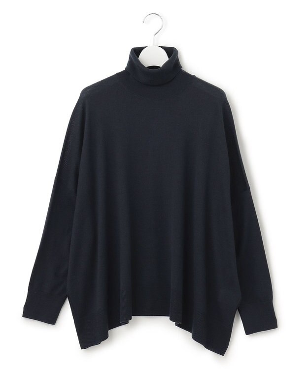 23区 【洗える】ウールブレンド タートルネック ニット ネイビー系