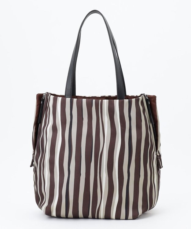 Y'SACCS 【ムック本掲載】ドローイングストライプ　トートバッグ ワイン