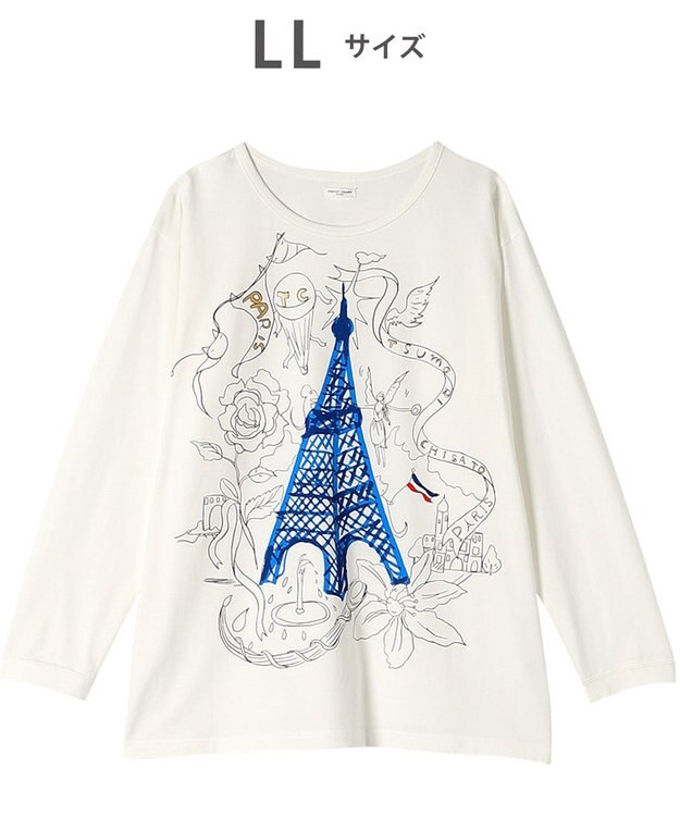 tsumori chisato SLEEP ツモリチサト トップス 長袖 ルームウェア 綿100%(本体) レディース UTX585 /ワコール アイボリー