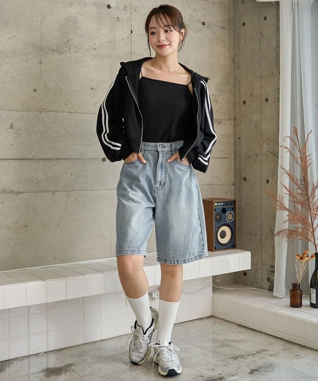 WEGO ショートジップパーカー ブラックその他