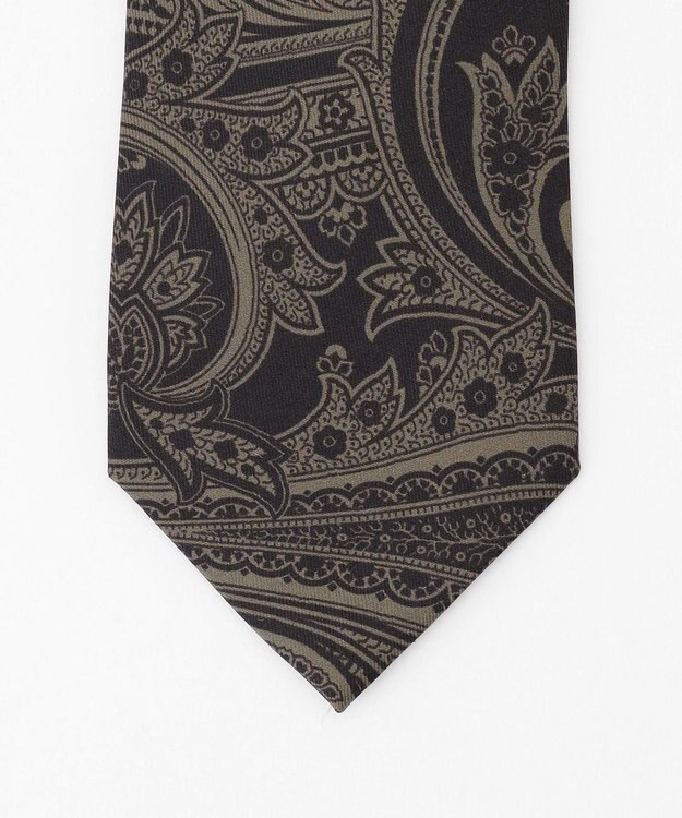 JOSEPH ABBOUD 【イタリア素材・日本製】トーナルペイズリープリント ネクタイ ダークグリーン系6