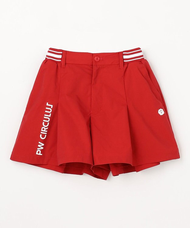 PW CIRCULUS 【WOMEN】ボックスプリーツショーツ ゴルフウェア レディース レッド系