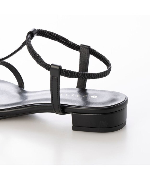 MODE ET JACOMO <carino>ポインテッドトゥTストラップサンダル ブラック