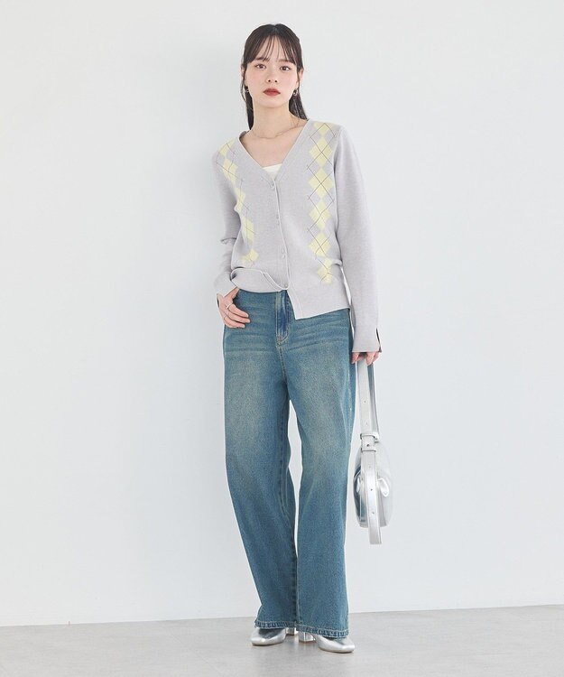 earth music&ecology スタッズデニムパンツ Medium Indigo