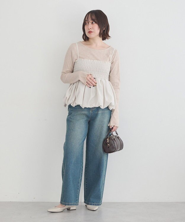 earth music&ecology スタッズデニムパンツ Medium Indigo