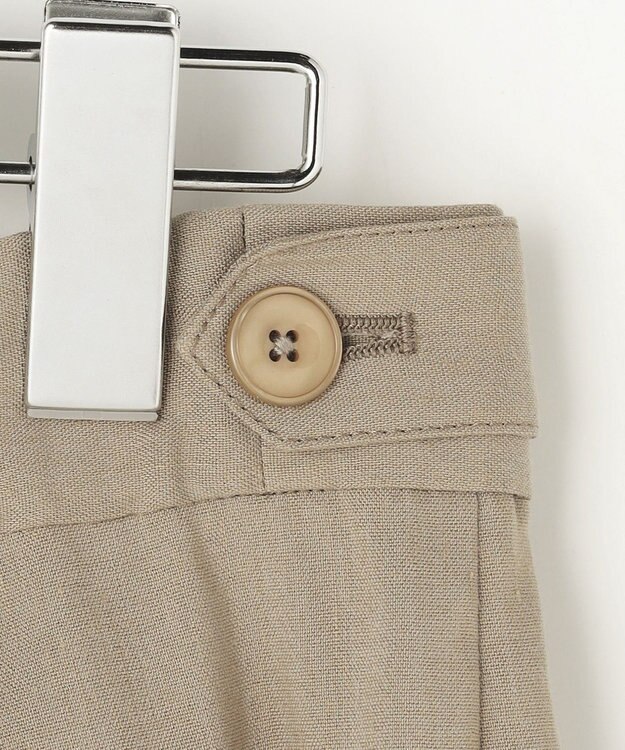 自由区 S 【セットアップ対応】リネンストレッチワイド パンツ カーキ