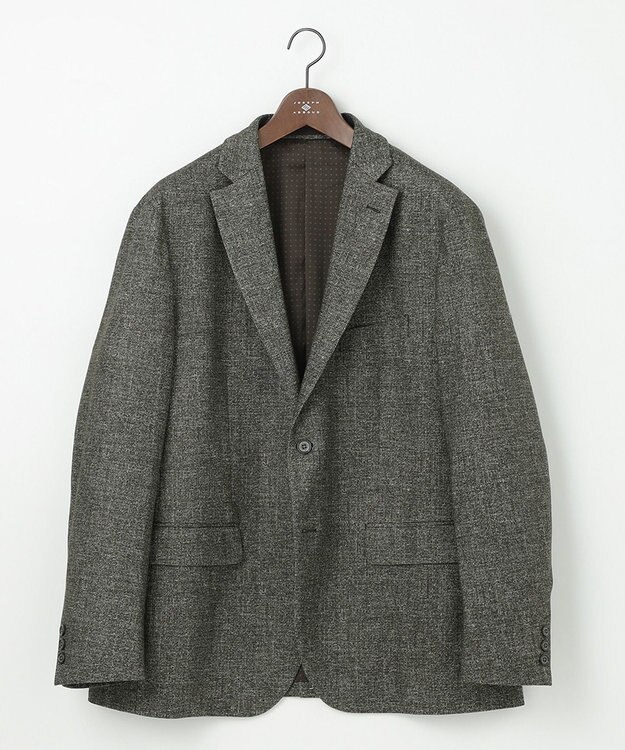 JOSEPH ABBOUD 【キングサイズ・ストレッチ】フランネルジャージ ジャケット ダークブラウン系