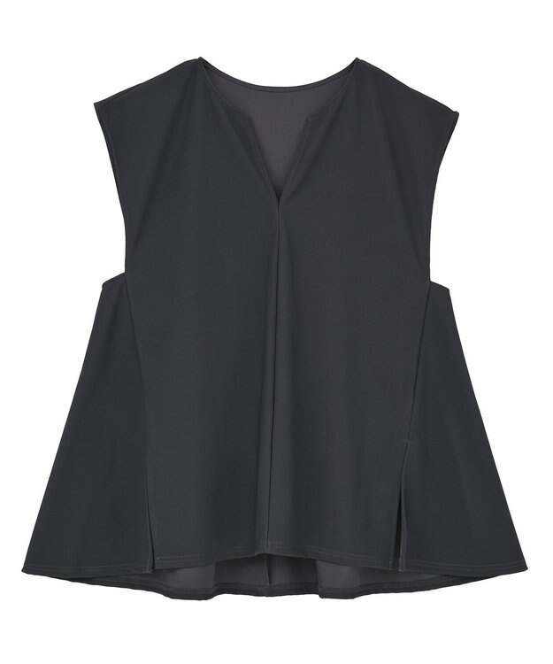 Green Parks リップルフレアベスト Charcoal Gray