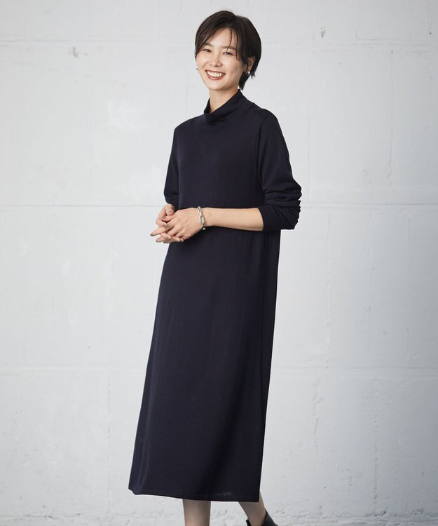 J.PRESS LADIES 【WEB限定カラーあり・洗える】EASY WOOL ワンピース ネイビー系