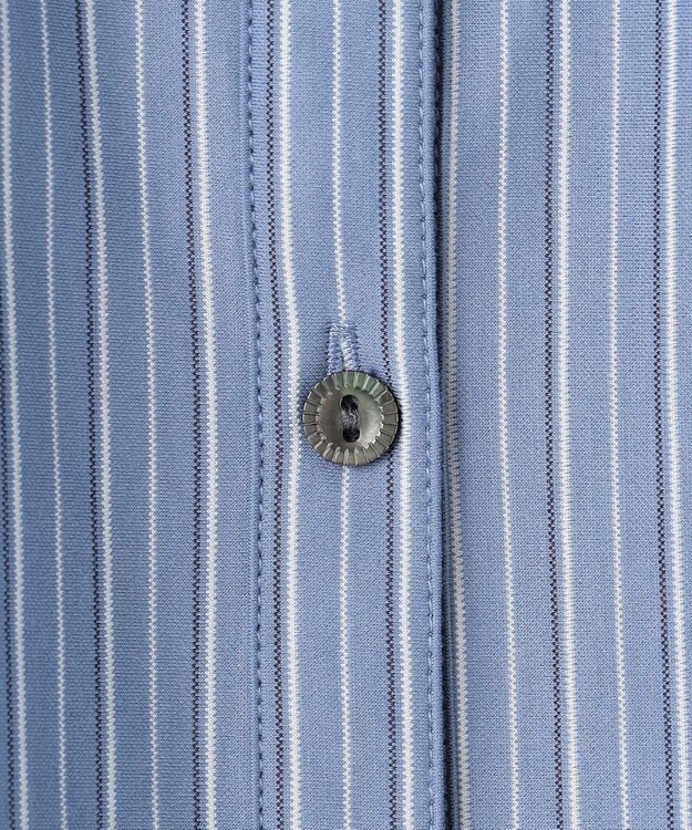 J.PRESS LADIES ストライプジャージー シャツライク カットソー ダルブルーストライプ系