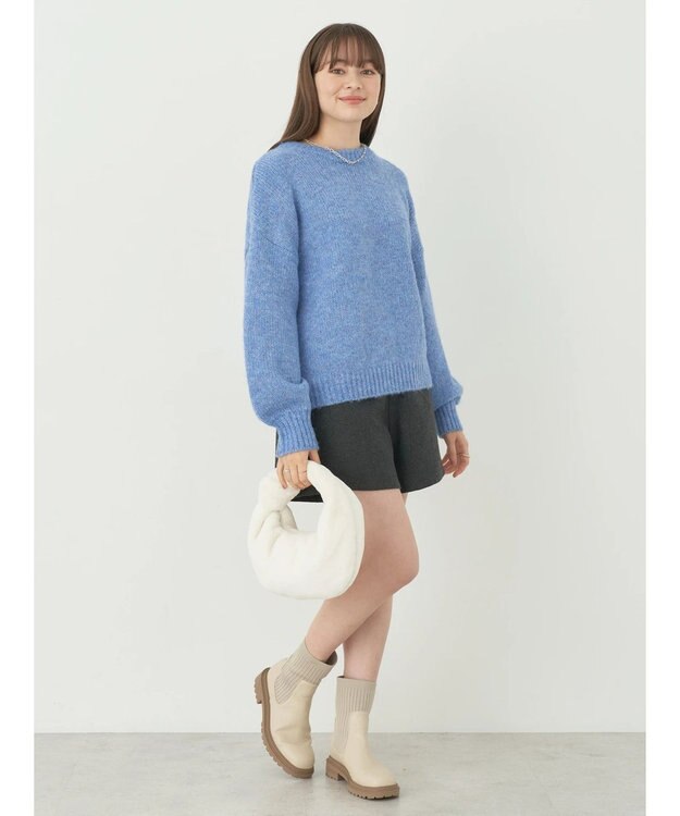 earth music&ecology ファンシーヤーンメランジプルオーバー Blue