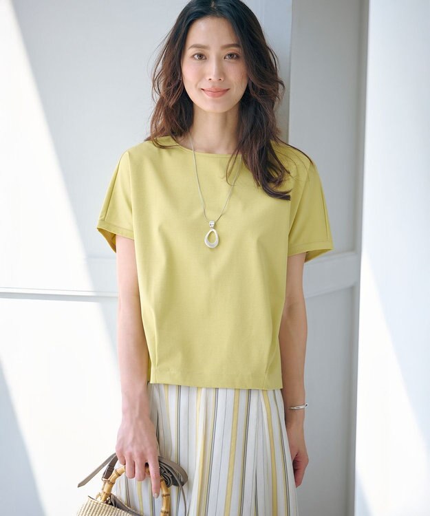 J.PRESS LADIES マーブルオーバルネックレス ライトグレー系