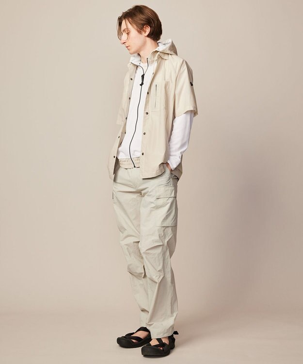 JOSEPH ABBOUD MOUNTAIN 【ユニセックス・ECO撥水/抗菌性/軽量】タスランワッシャー クライミングカーゴ パンツ ライトグレー系