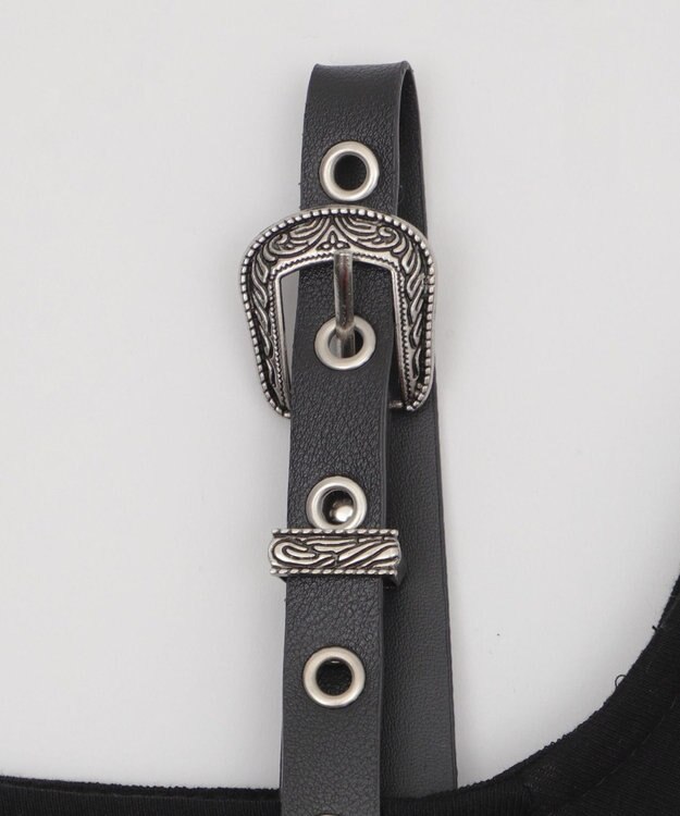 WEGO ハトメショルダーロゴワンショルT ブラック