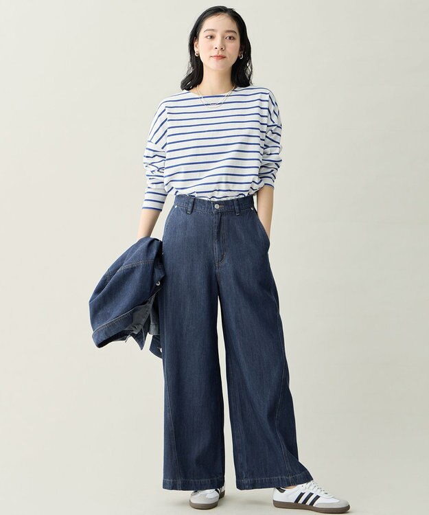 ANY コクーンボーダープルオーバー ブルー