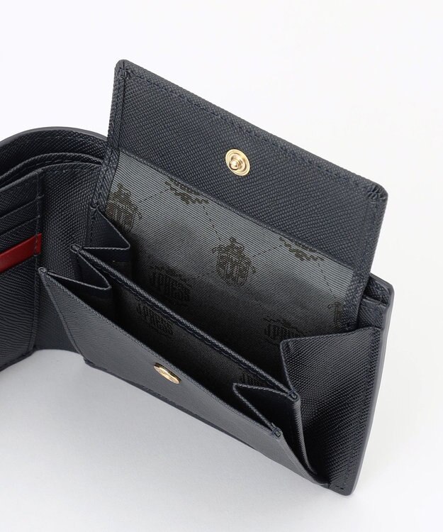 J.PRESS MEN 【MORPHO×J.PRESS】エンブレムボタン 二つ折り財布(小銭入れ付き札入) ネイビー系