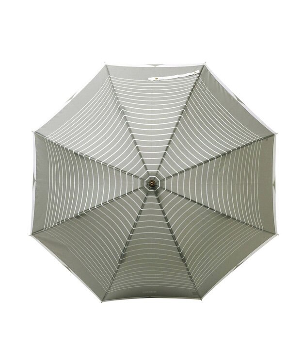 MOONBAT MACKINTOSH PHILOSOPHY(マッキントッシュ フィロソフィー) Cleric collar ボーダー 竹手元 雨傘 長傘 ライトグレー