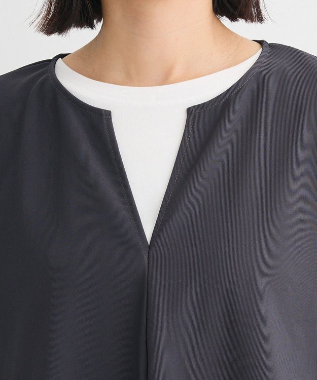 Green Parks リップルフレアベスト Charcoal Gray