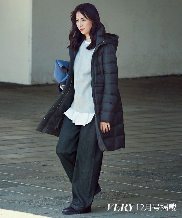 23区 L 【VERY掲載/新色追加】シレータフタ ロング ダウンコート ネイビー系