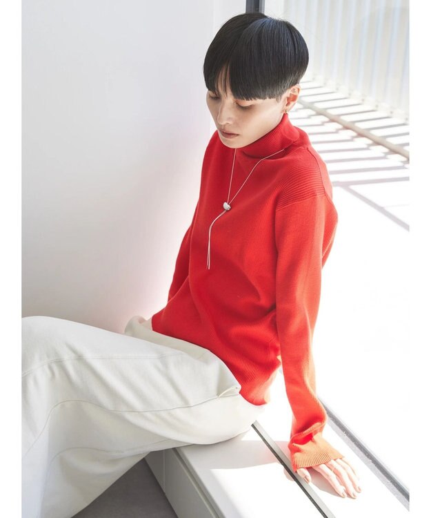 AMERICAN HOLIC バイパチリブタートルニットプルオーバー Red