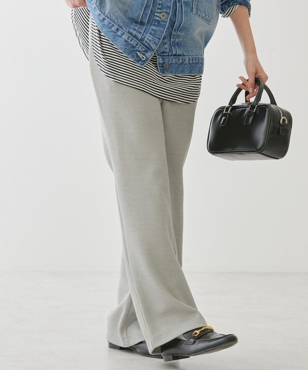 AMERICAN HOLIC 針抜きリブパンツ Light Gray Mixture