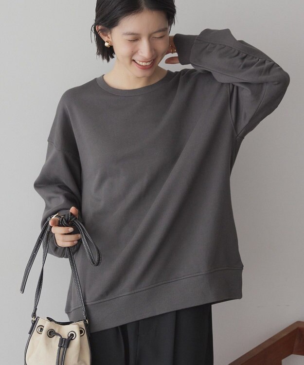 AMERICAN HOLIC バックギャザー裏毛プルオーバー Charcoal Gray