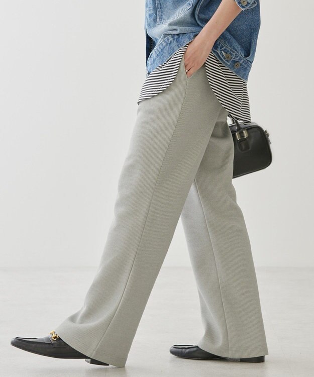 AMERICAN HOLIC 針抜きリブパンツ Light Gray Mixture