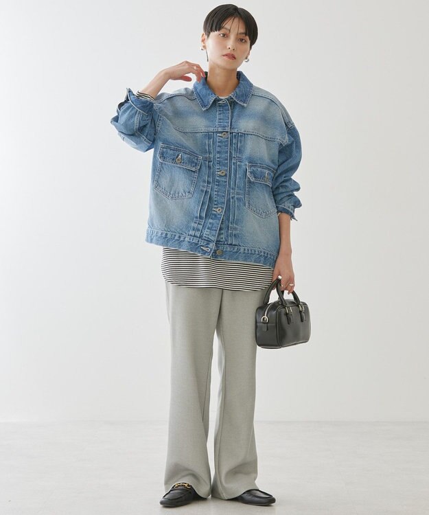 AMERICAN HOLIC 針抜きリブパンツ Light Gray Mixture