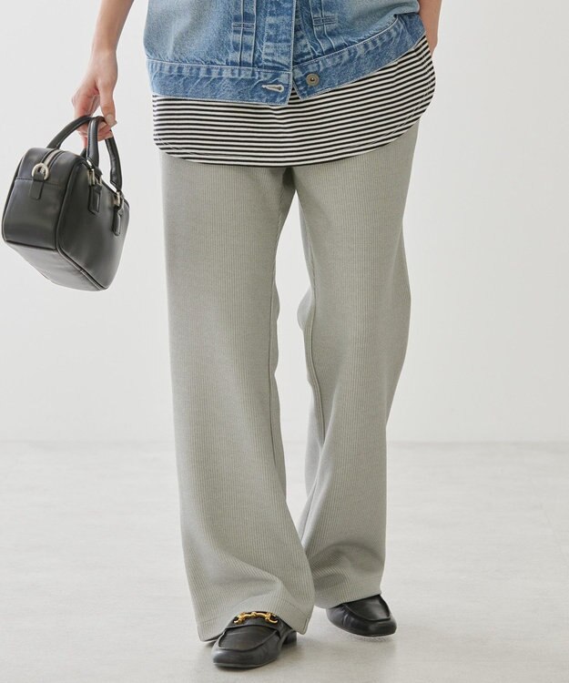 AMERICAN HOLIC 針抜きリブパンツ Light Gray Mixture