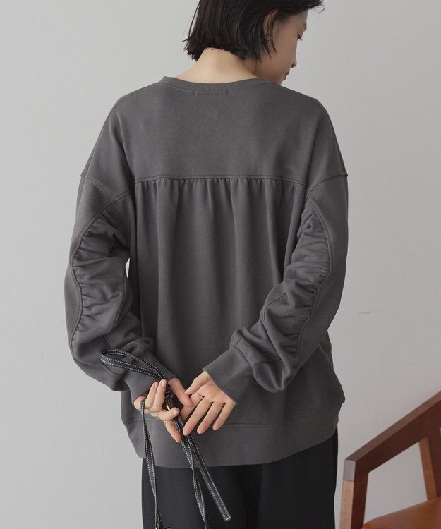 AMERICAN HOLIC バックギャザー裏毛プルオーバー Charcoal Gray