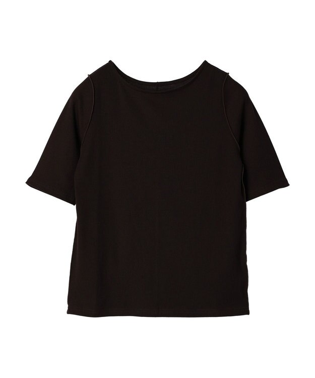 Green Parks ５分袖カットリブプルオーバー Brown