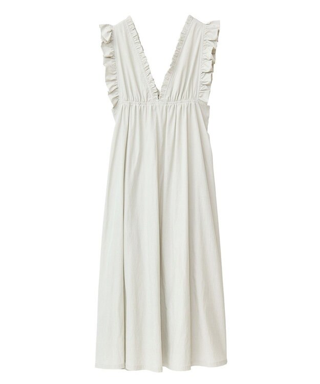 Green Parks ■ＥＳＣＡＲ　フリルＶネックワンピース Light Gray