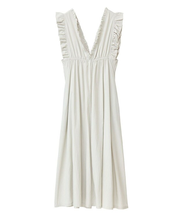 Green Parks ■ＥＳＣＡＲ　フリルＶネックワンピース Light Gray