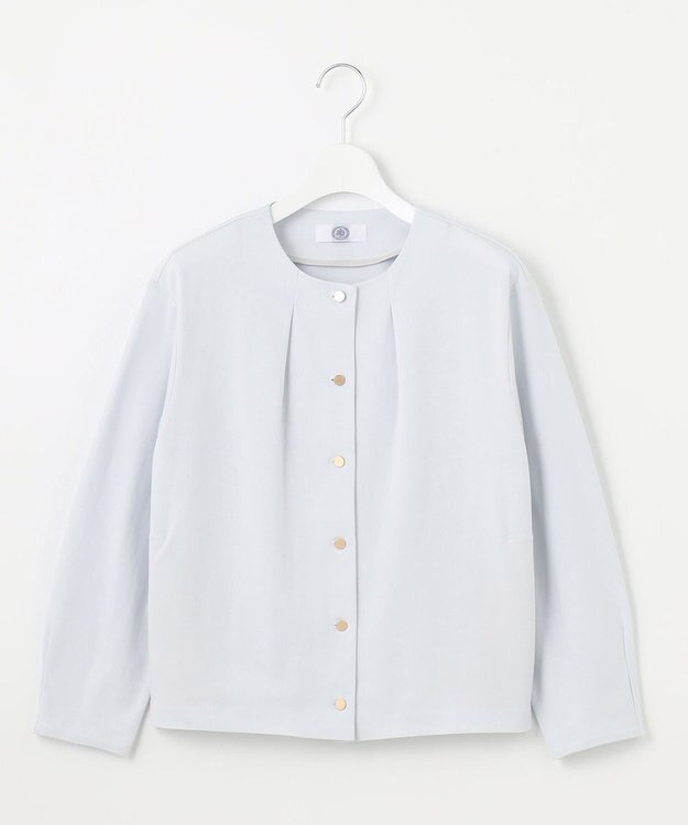 J.PRESS LADIES ハイゲージポンチ カーディガン ライトサックス系