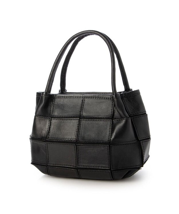 UNBILLION ピークスピーク PEAKSPEAK / 牛革パッチワーク・フラップトートS ブラック