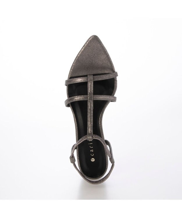 MODE ET JACOMO <carino>ポインテッドトゥTストラップサンダル ダークシルバー