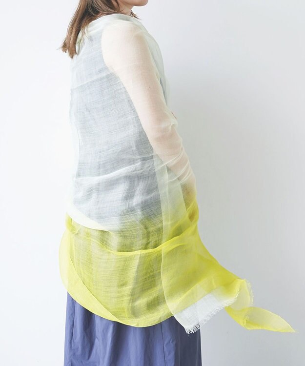 muto Ramie300 バーティカルグラデーション リネンストール ramie300 yellow