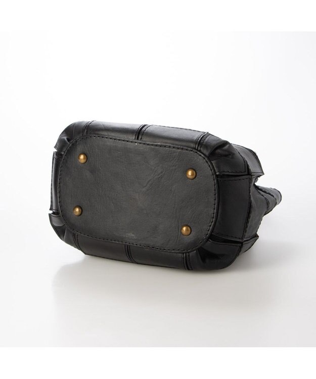 UNBILLION ピークスピーク PEAKSPEAK / 牛革パッチワーク・フラップトートS ブラック