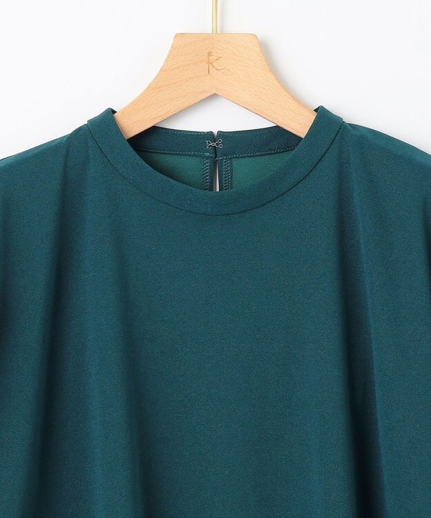 組曲 【WEB限定】ライトジョーゼット袖タック ブラウス ダークグリーン系