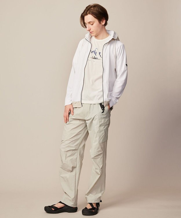 JOSEPH ABBOUD MOUNTAIN 【ユニセックス・ECO撥水/抗菌性/軽量】タスランワッシャー クライミングカーゴ パンツ ライトグレー系