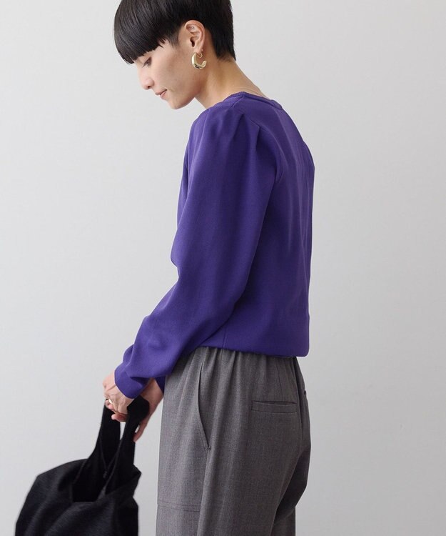 AMERICAN HOLIC エコカルットショルダータックニットプルオーバー Purple