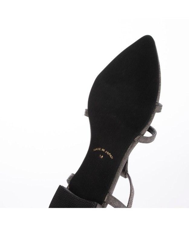 MODE ET JACOMO <carino>ポインテッドトゥTストラップサンダル ダークシルバー