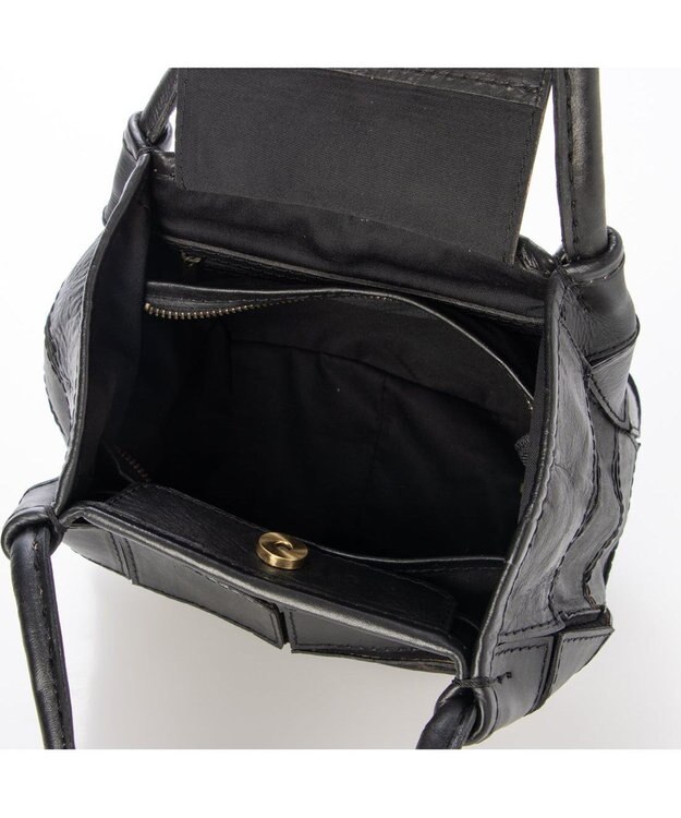 UNBILLION ピークスピーク PEAKSPEAK / 牛革パッチワーク・フラップトートS ブラック