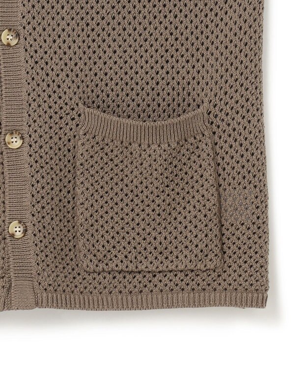 J.PRESS YORK STREET 【UNISEX】テープヤーンメッシュ カーディガン ライトグレー系